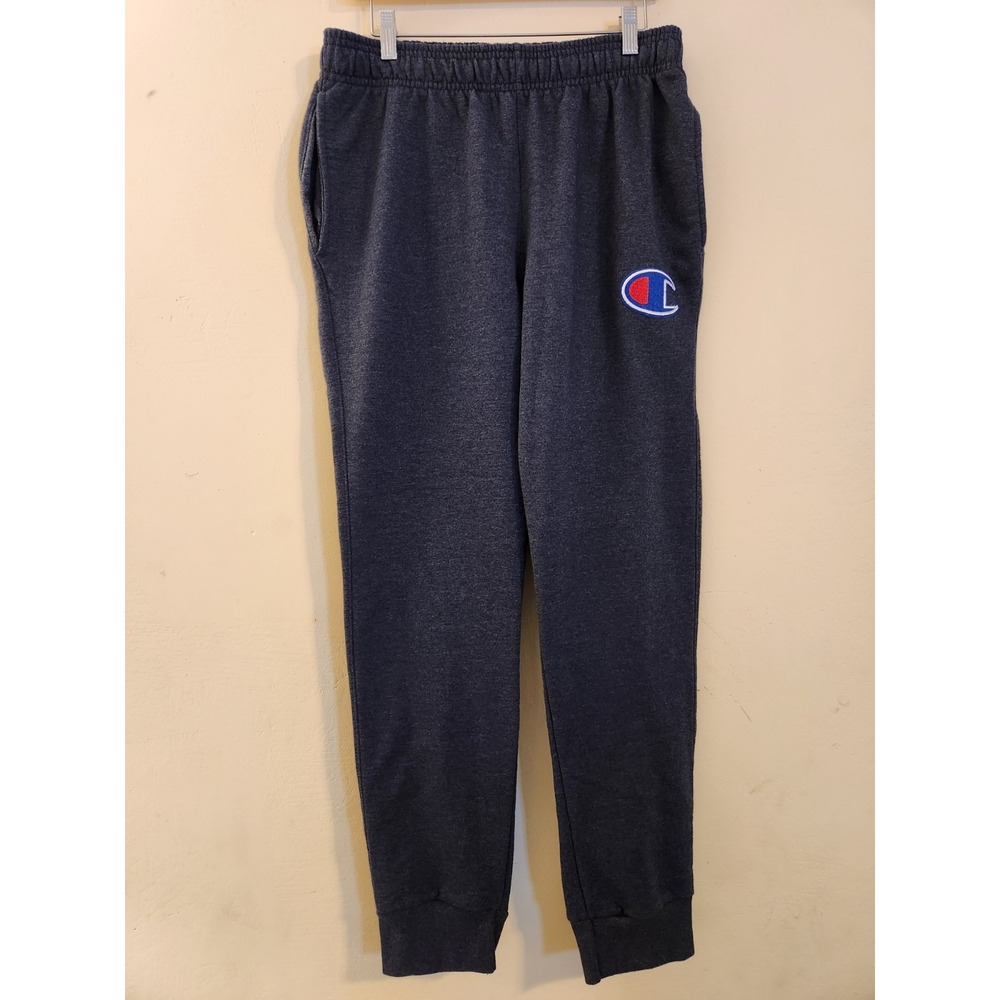 Champion Mens Powerblend Fleece Joggers Charcoal Blue Gray Sweatpants GF22H L